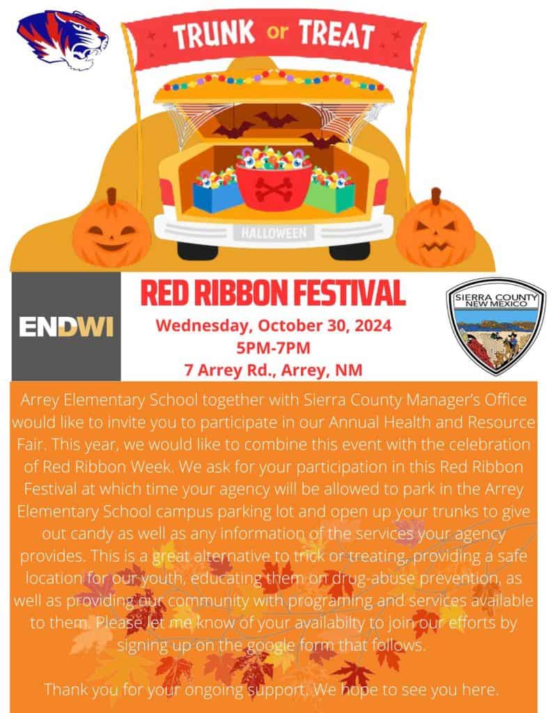 red ribbon festival trunk or treat